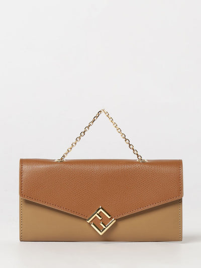 ff diamonds grained calfskin wallet on chain with monogram