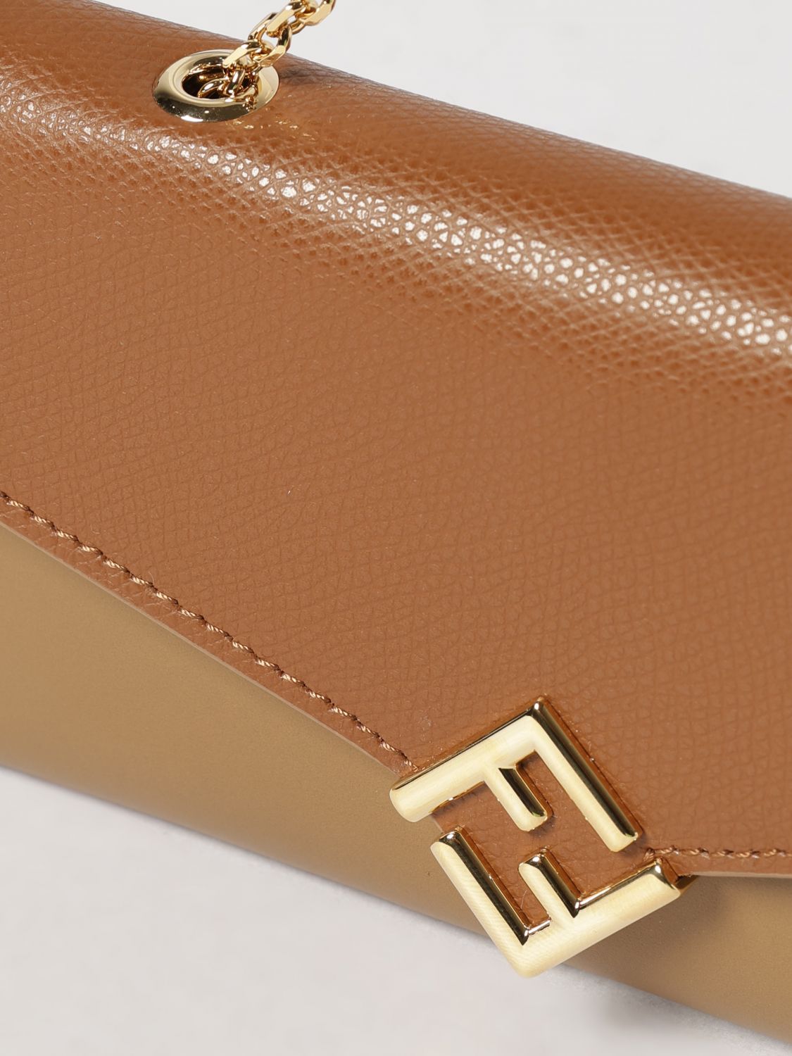 ff diamonds grained calfskin wallet on chain with monogram