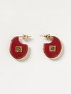 resin and bronze pendant earrings with ff monogram