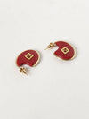 resin and bronze pendant earrings with ff monogram