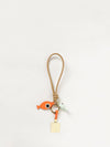 fish leather and metal keyring with charm and ff monogram