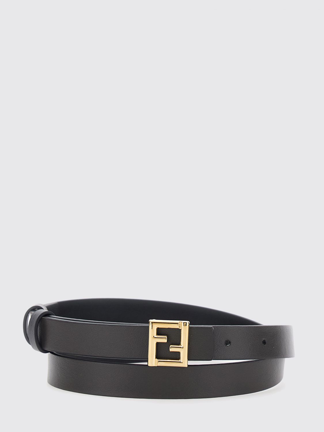 ff reversible calfskin leather belt with monogram buckle