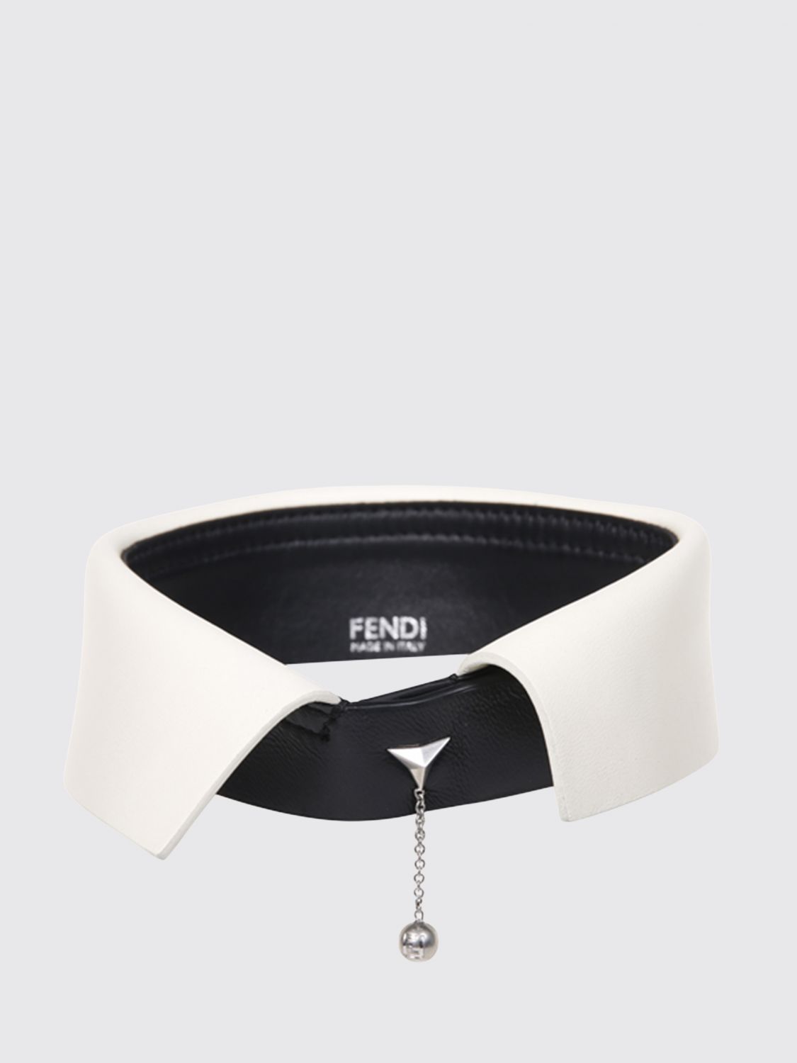 smooth lambskin choker necklace with two-colour abstract embroidery