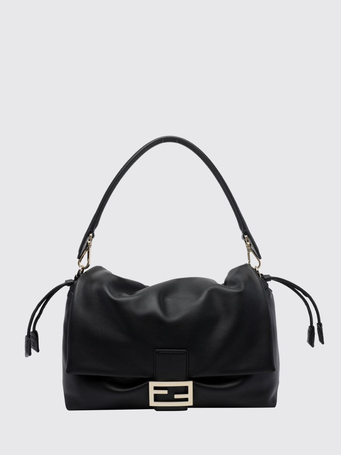 FENDI OS baguette large lambskin nappa shoulder bag with ff monogram