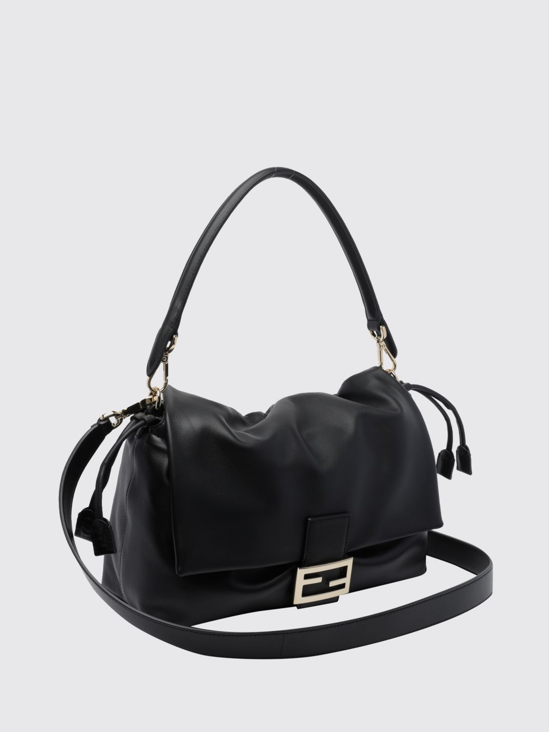 baguette large lambskin nappa shoulder bag with ff monogram