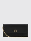 calfskin wallet on chain with ff monogram and chain strap