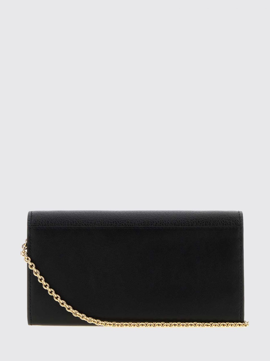 calfskin wallet on chain with ff monogram and chain strap