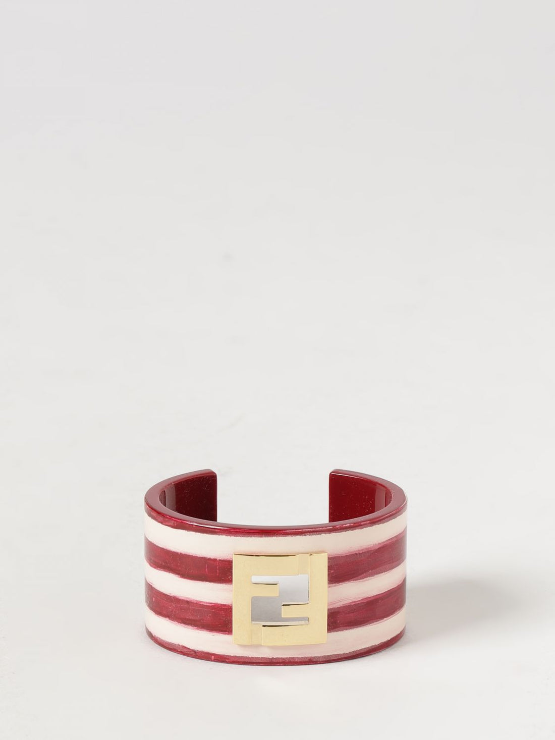 FENDI OS resin bangle bracelet with ff monogram and stripe motif