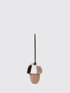 mink fur and wool keychain with abstract design