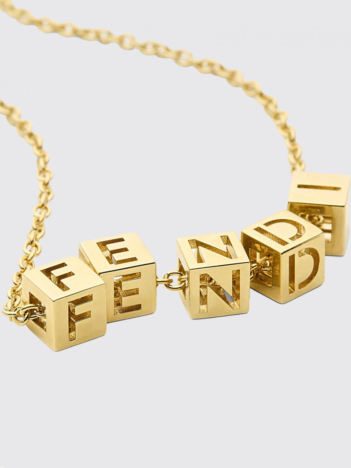 gold-tone brass necklace with logo detail