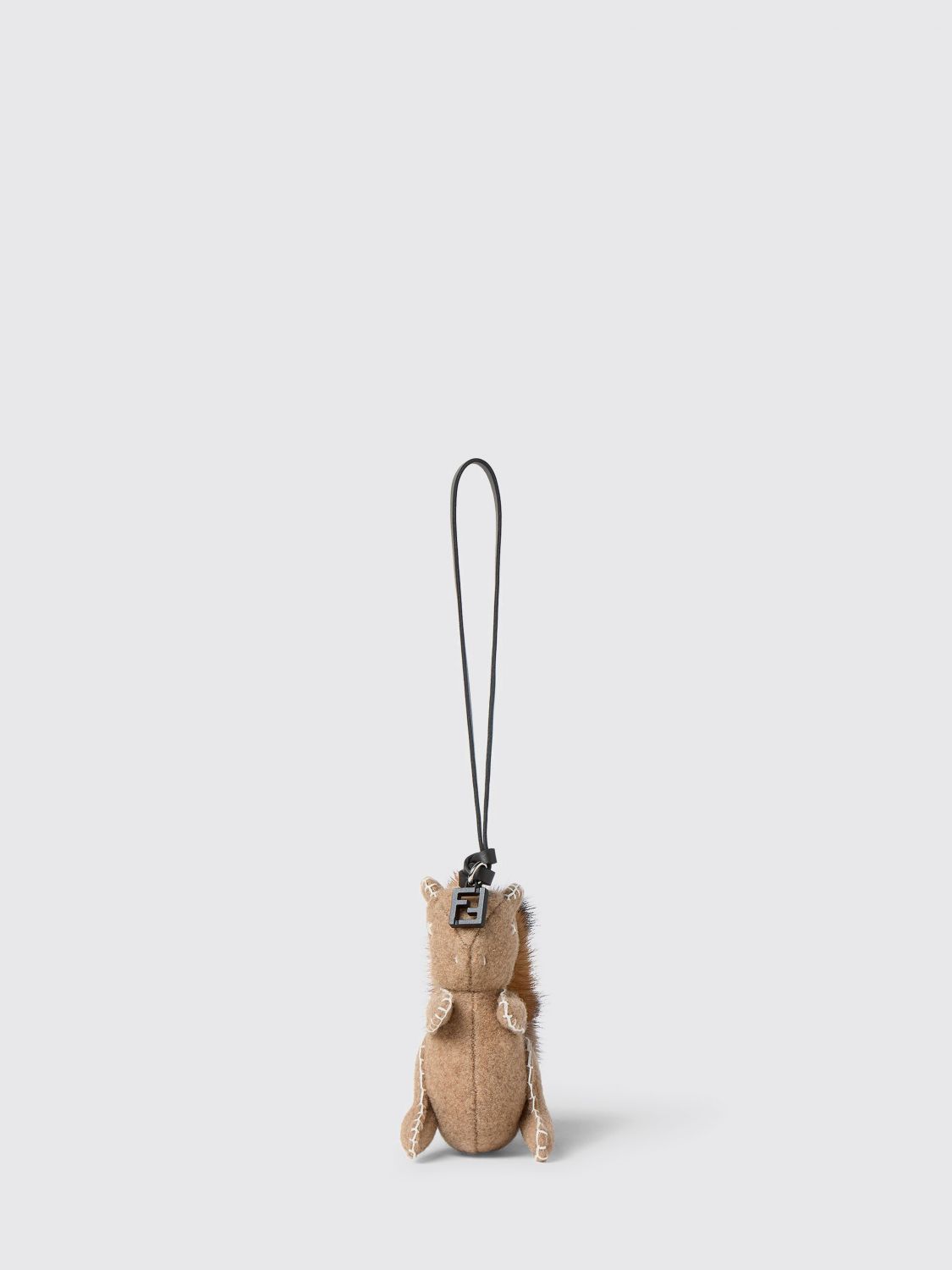 mink fur and wool keychain with animal print