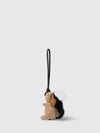 mink fur and wool keychain with animal print