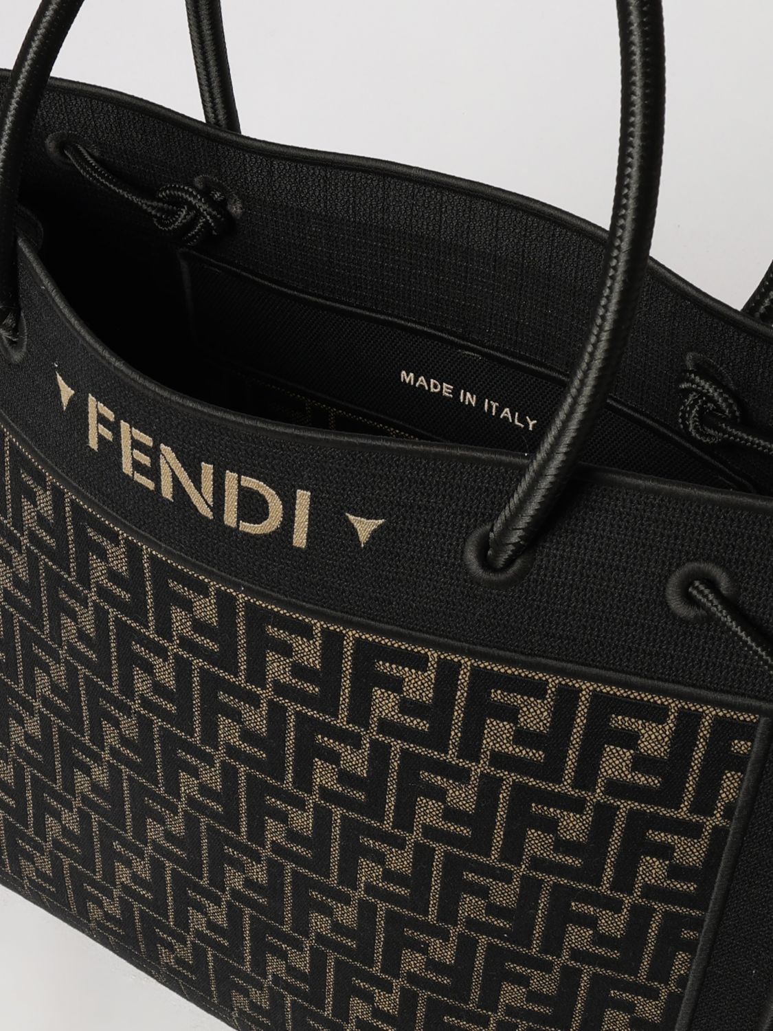 large superlight technical fabric tote bag with ff zucca pattern