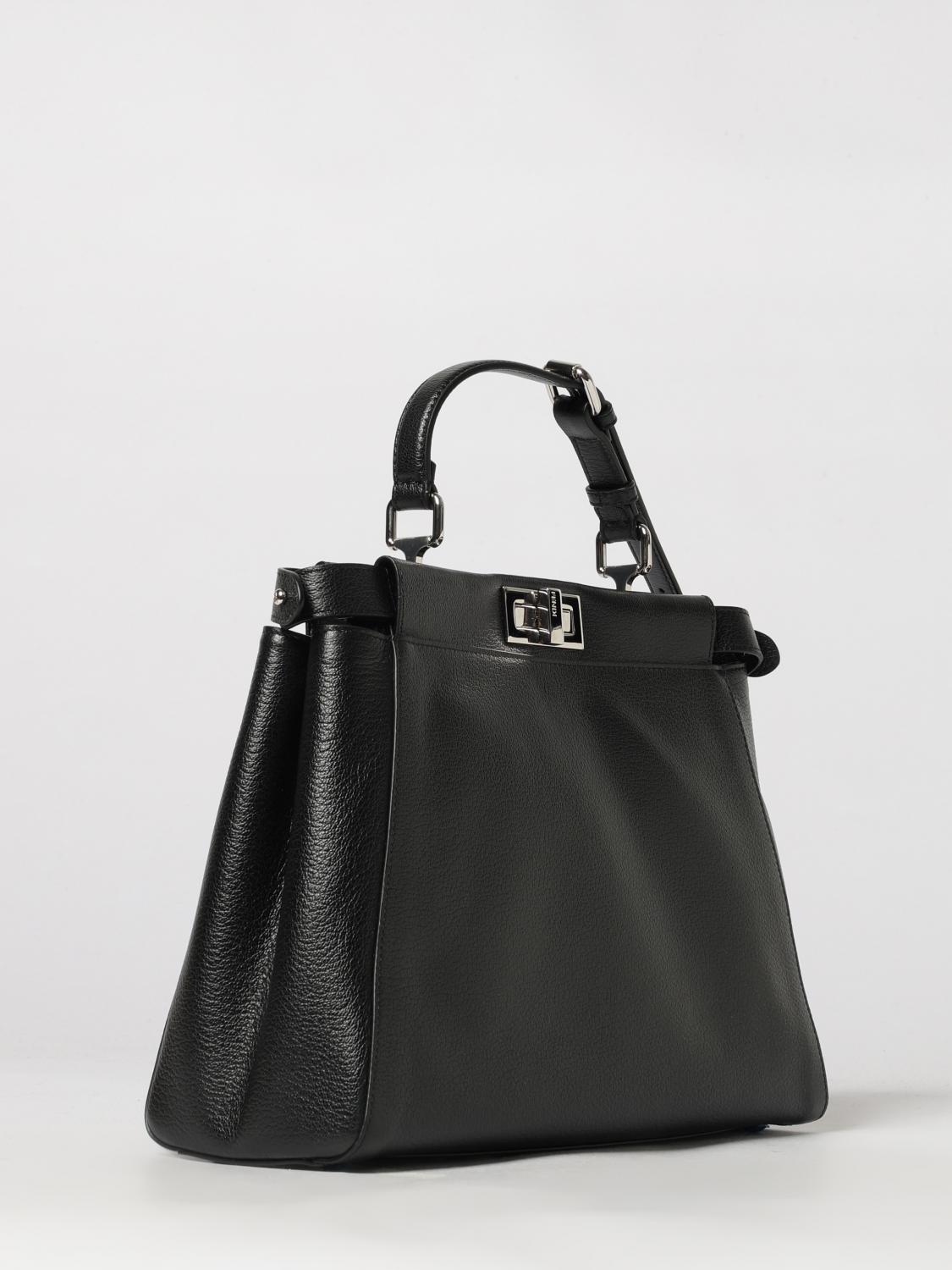 my peekaboo calfskin leather shoulder bag with twist-lock closure