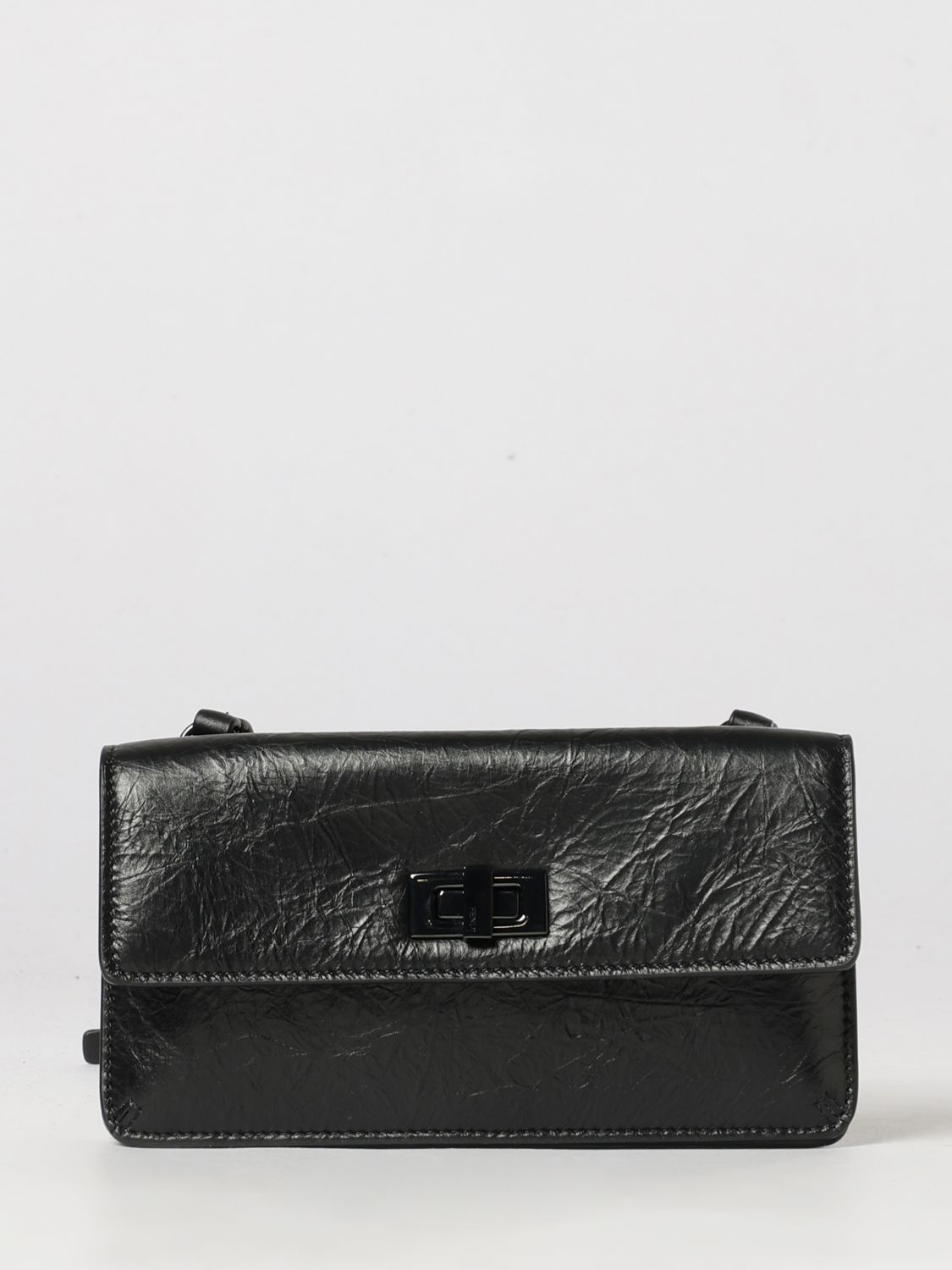 peekaboo wallet on chain in crinkled calfskin leather