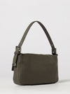 baguette cotton blend shoulder bag with ff monogram and flap closure