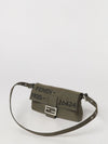 baguette cotton blend shoulder bag with ff monogram and flap closure