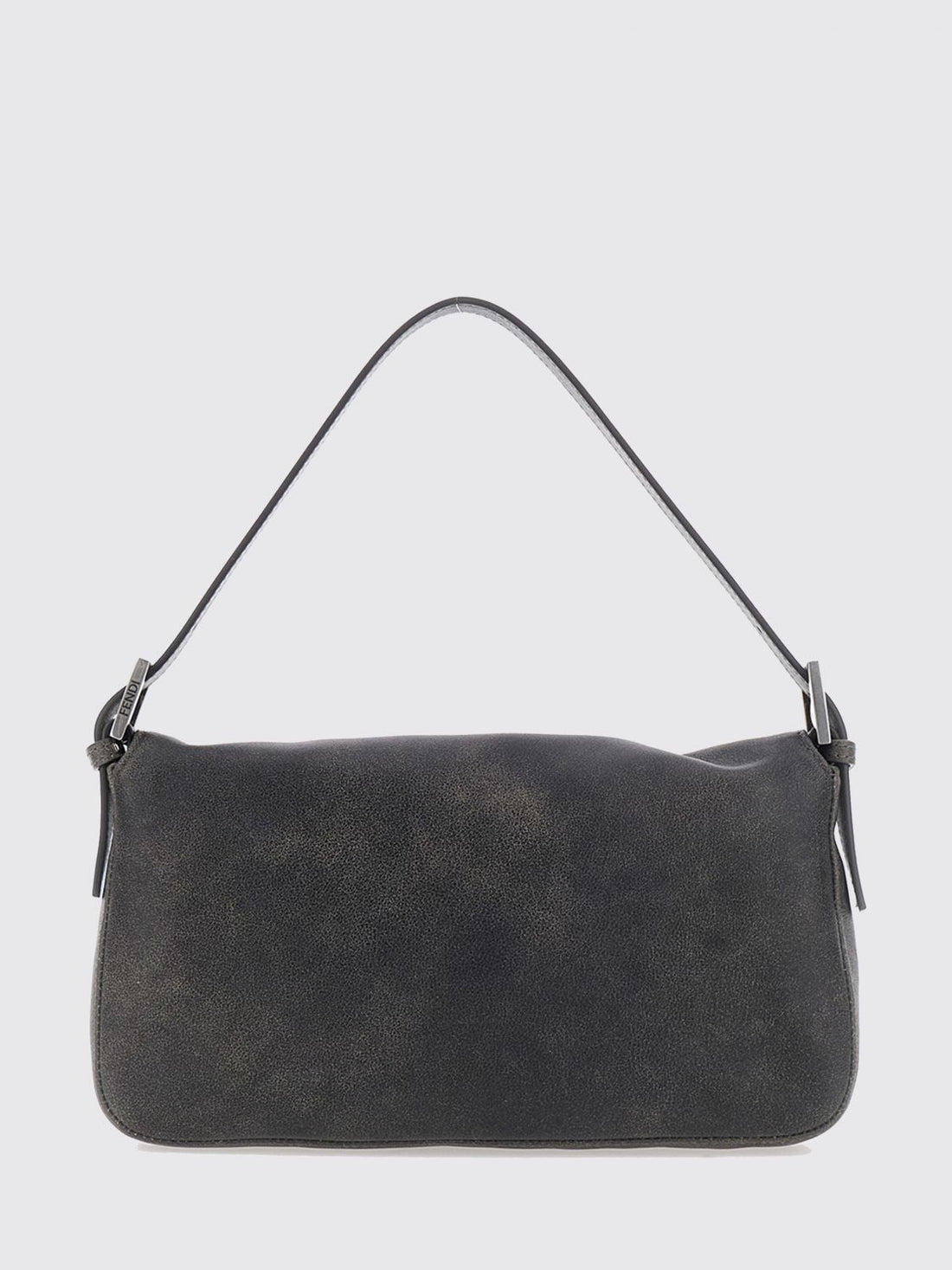 FENDI OS baguette printed calfskin shoulder bag with logo