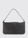 baguette printed calfskin shoulder bag with logo