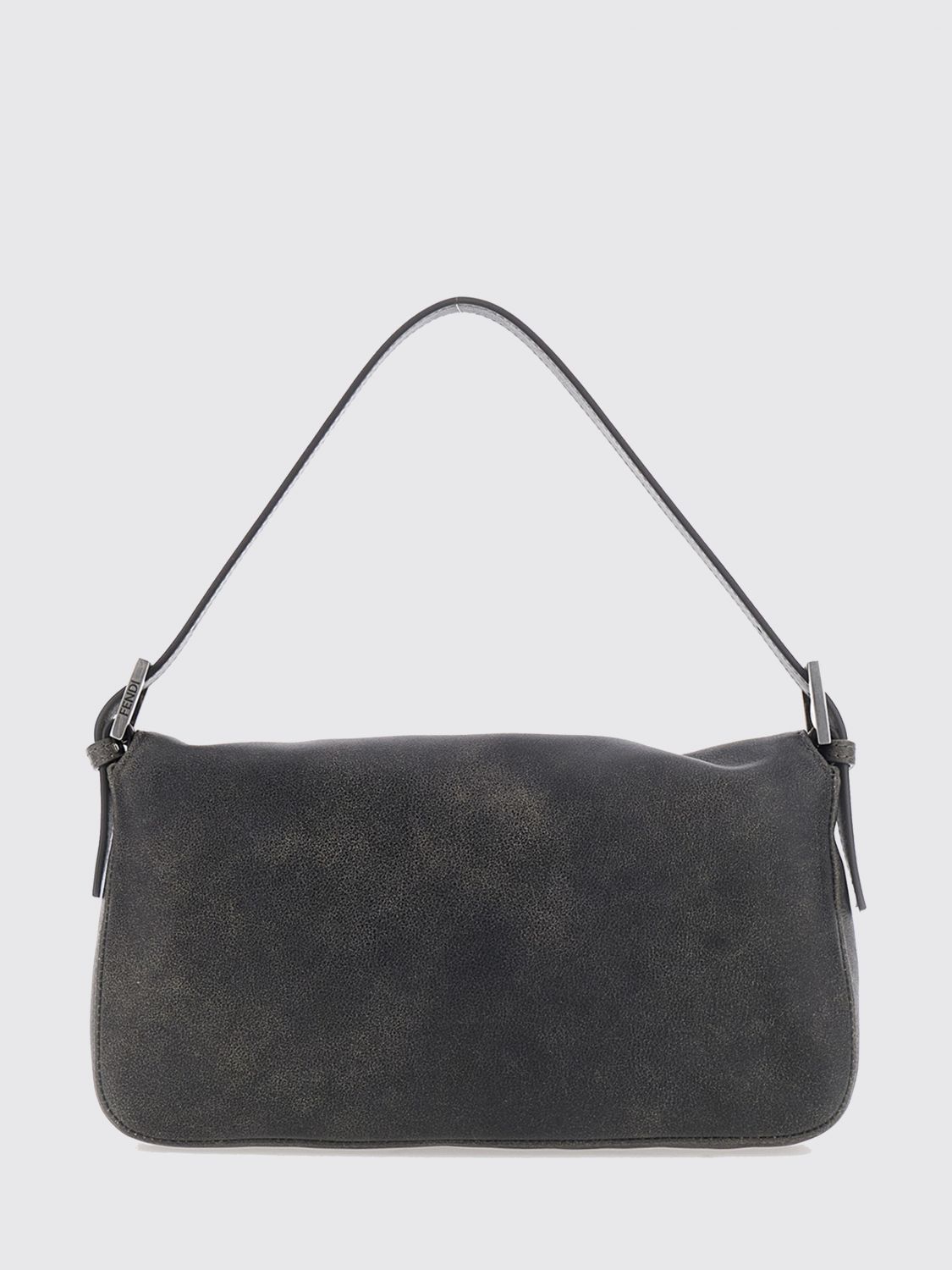 baguette printed calfskin shoulder bag with logo