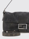 baguette printed calfskin shoulder bag with logo