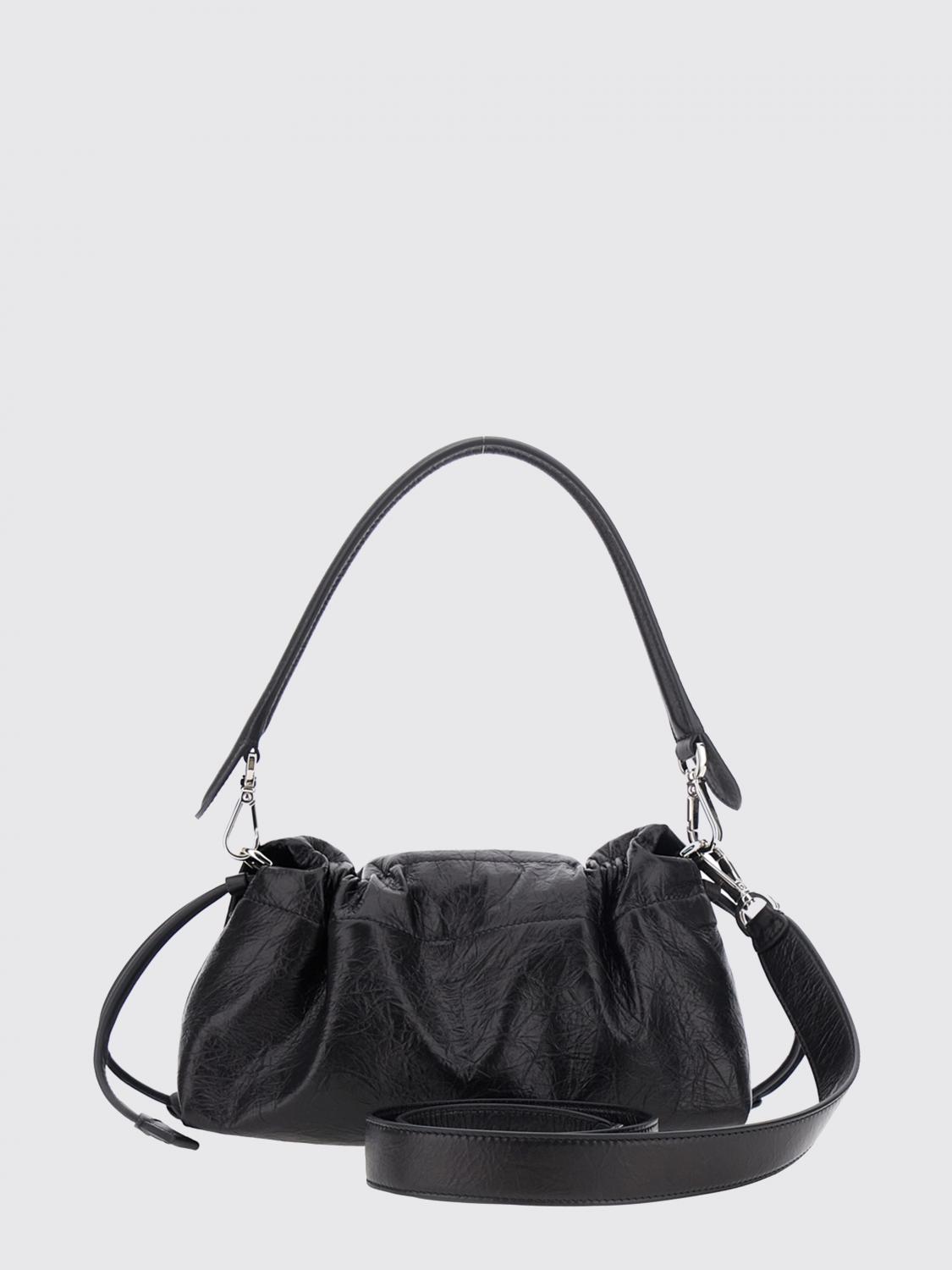 medium baguette crinkled-effect leather shoulder bag