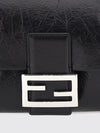medium baguette crinkled-effect leather shoulder bag