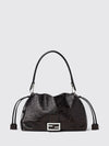 large baguette crinkled-effect leather shoulder bag