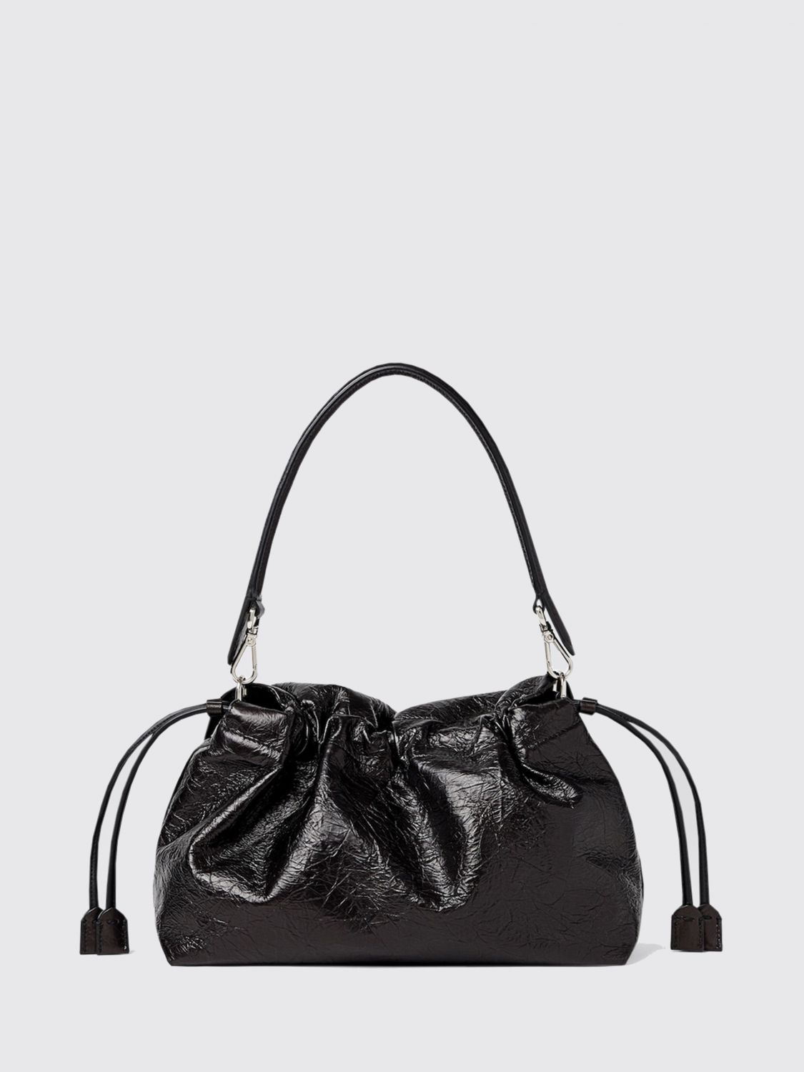 large baguette crinkled-effect leather shoulder bag