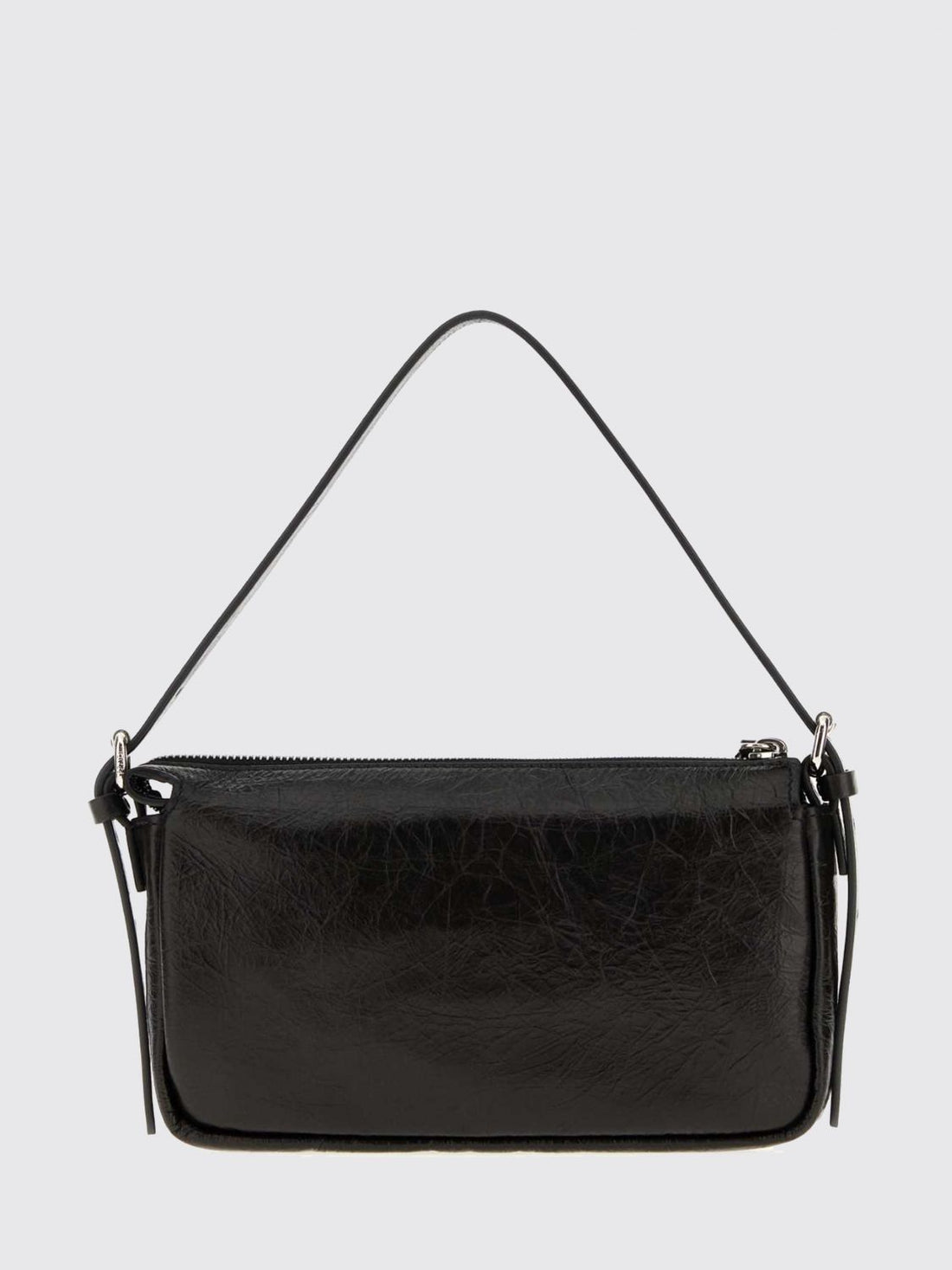 FENDI OS vanity crinkled leather mini shoulder bag with logo