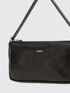 vanity crinkled leather mini shoulder bag with logo