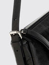 vanity crinkled leather mini shoulder bag with logo