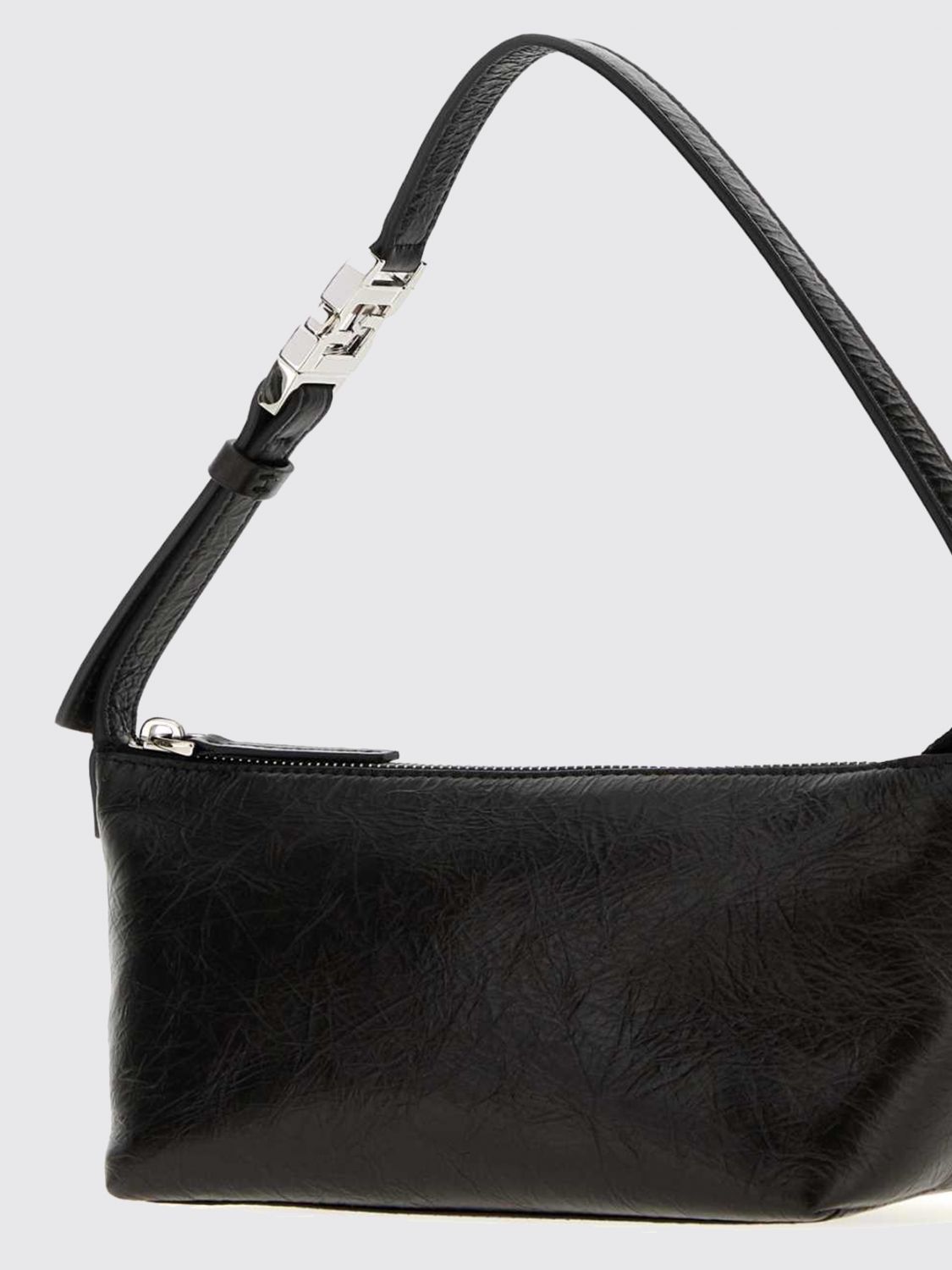 vanity crinkled leather mini bag with metal ff logo