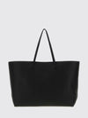 roll grained calfskin leather tote bag with pouch