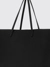 roll grained calfskin leather tote bag with pouch