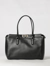 peekaboo calfskin leather shoulder bag with double handle and twist-lock closure