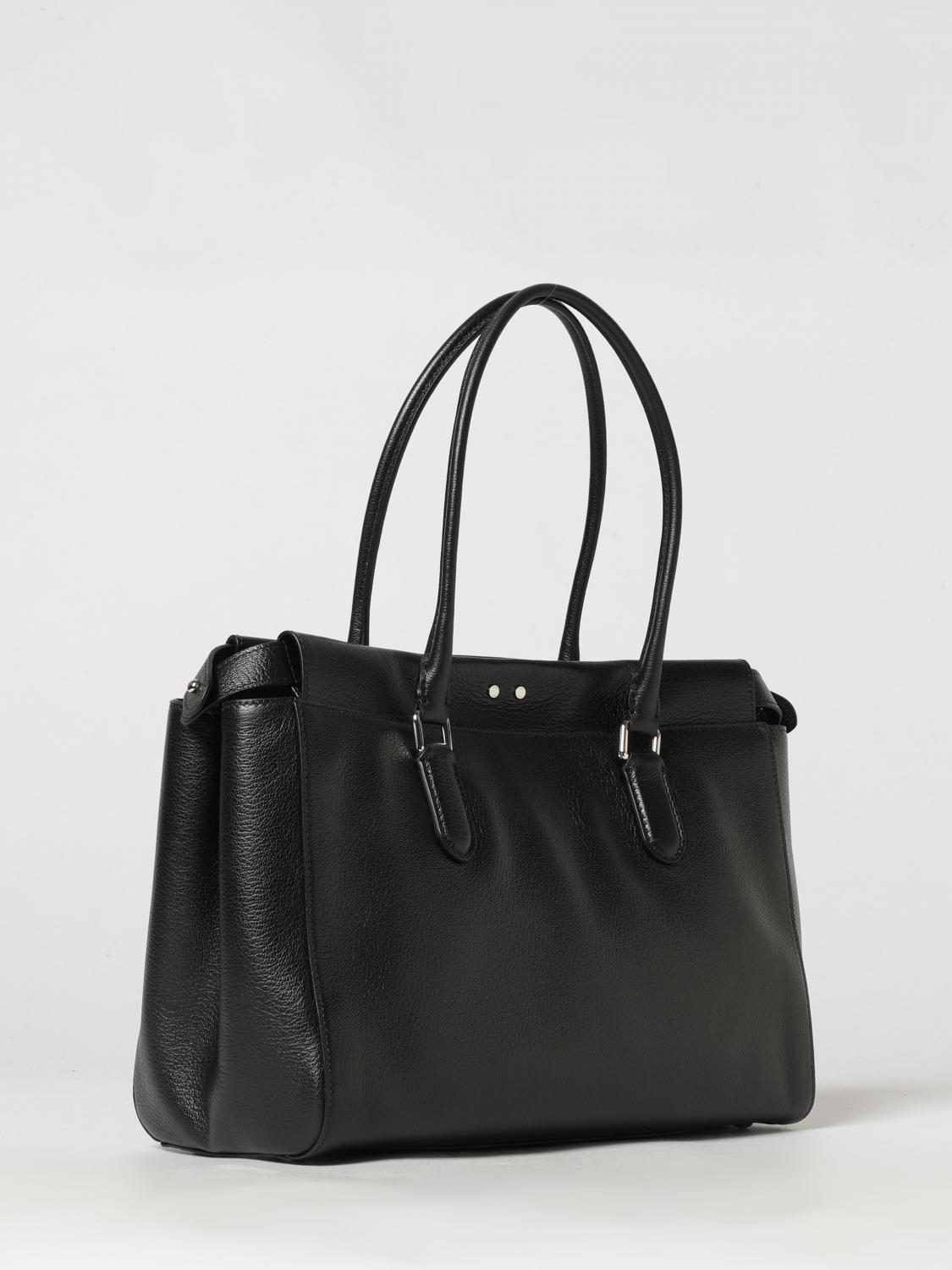peekaboo calfskin leather shoulder bag with double handle and twist-lock closure