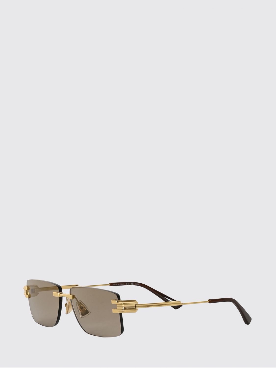 rectangular aviator sunglasses in metal with dark lenses