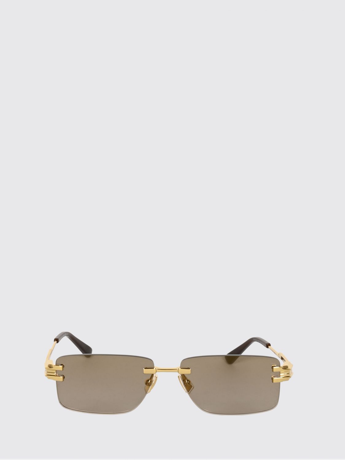 rectangular aviator sunglasses in metal with dark lenses