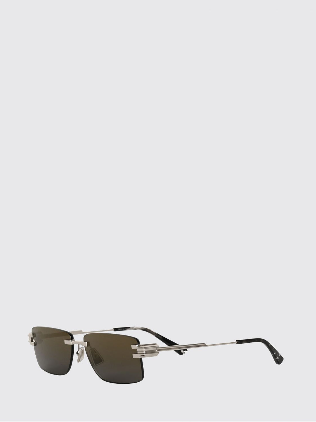BOTTEGA VENETA OS rectangular aviator sunglasses in metal with dark lenses