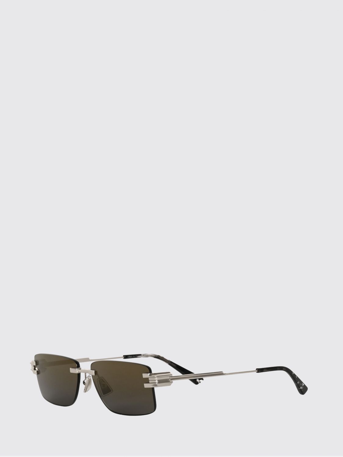 rectangular aviator sunglasses in metal with dark lenses