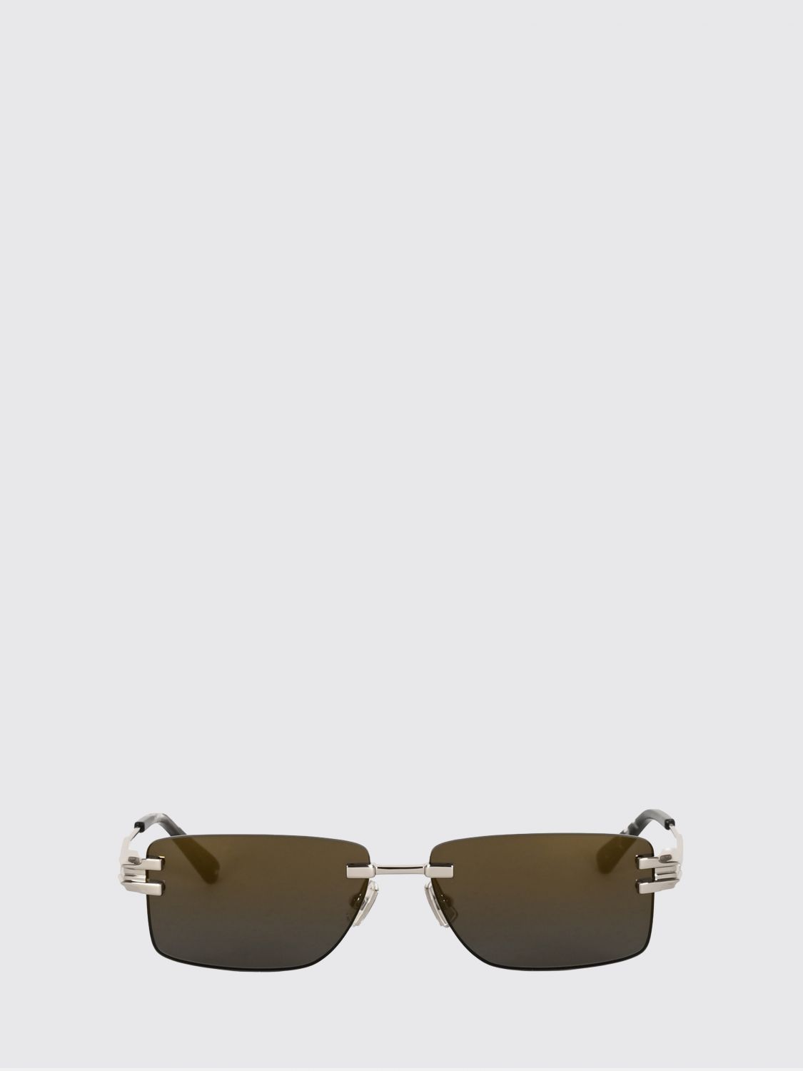 rectangular aviator sunglasses in metal with dark lenses