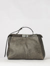 my peekaboo® calfskin leather shoulder bag with twist-lock closure
