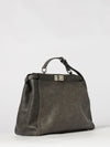 my peekaboo® calfskin leather shoulder bag with twist-lock closure