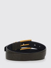 cassandre embossed leather belt with ysl monogram