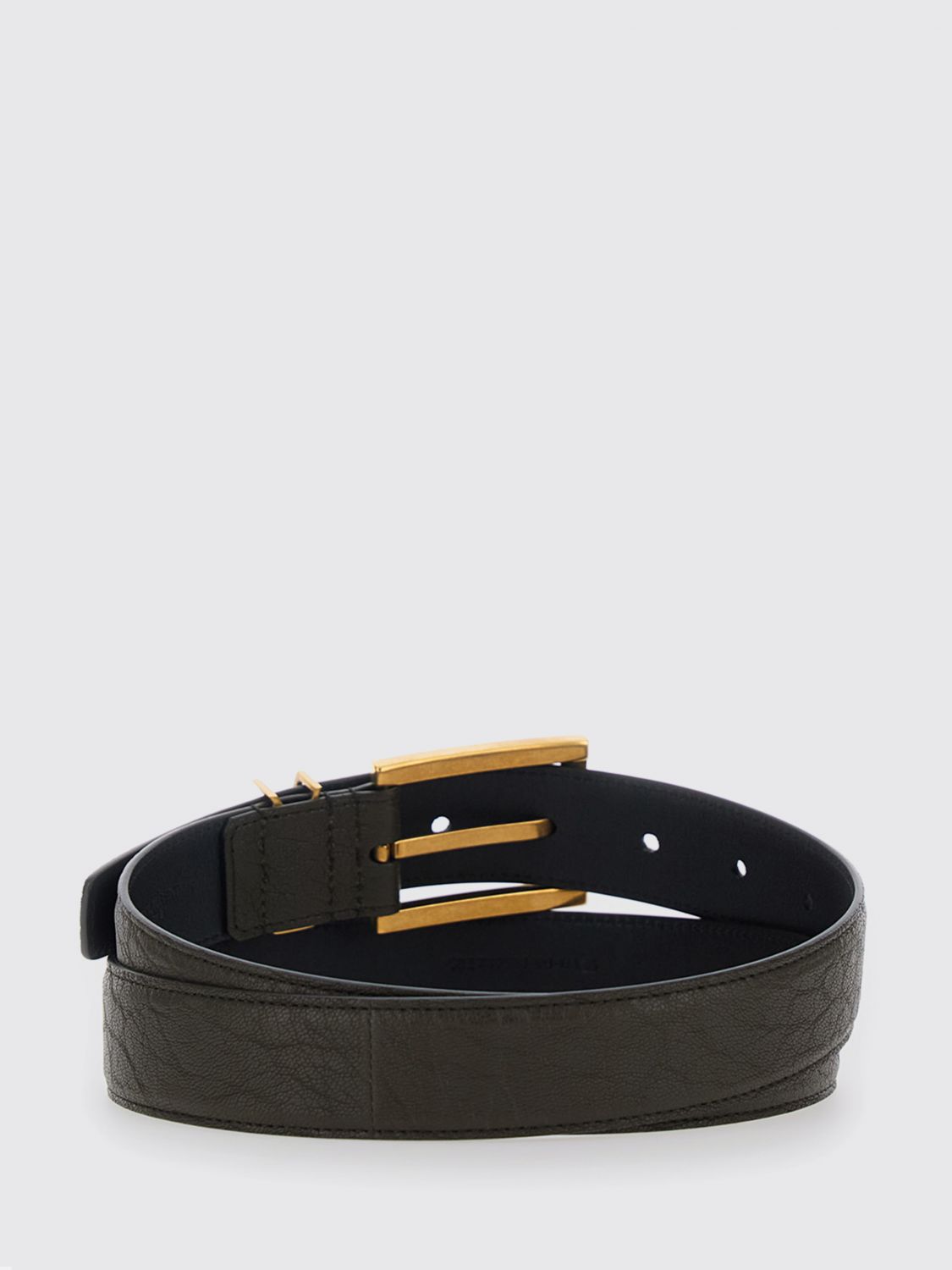 cassandre embossed leather belt with ysl monogram