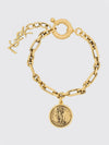 gold-tone brass bracelet with logo