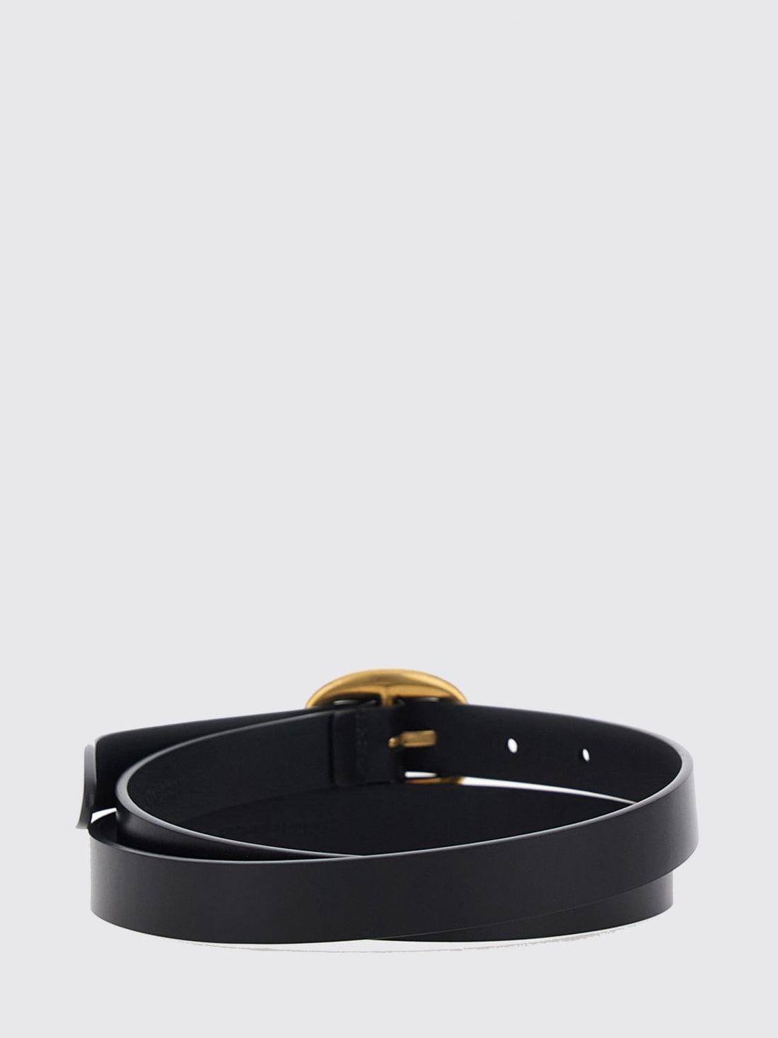 SAINT LAURENT 70 calfskin leather belt with engraved logo buckle
