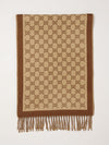 gg jacquard fringed wool scarf