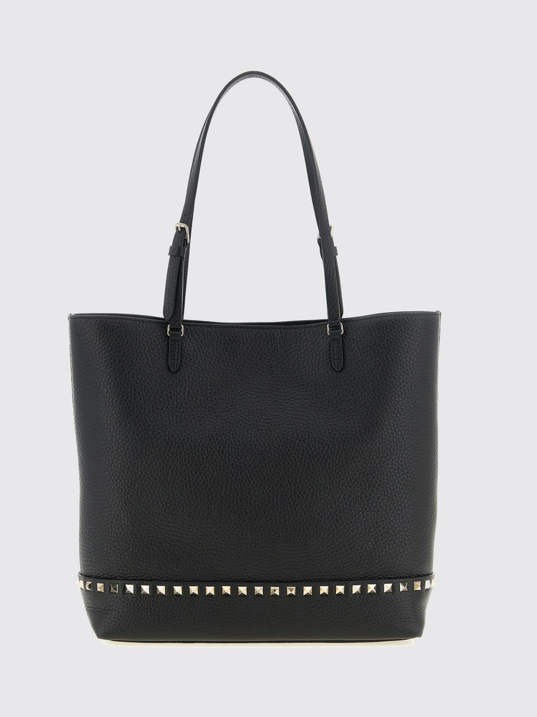 VALENTINO GARAVANI OS rockstud grained leather tote bag with studs